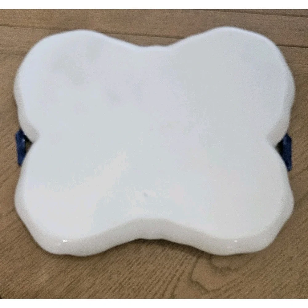 Cracker Barrel Blue And White Porcelain Tray Retired Print Floral Pattern